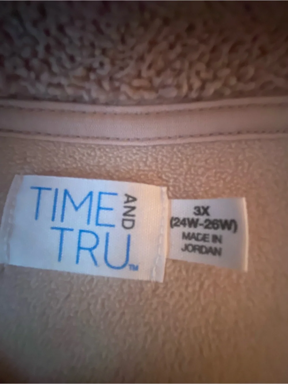 Time and Tru Women’s 3X Light Pink Fleece Quarter Zip Pullover with Kangaroo Poc
